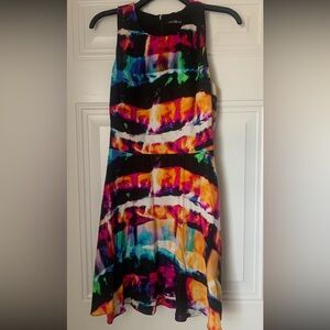 Alice & Trixie Vibrant Abstract Print 100% Silk Dress Size M
